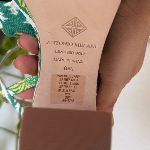 Antonio Melani Bold platform sandals green and yellow pattern - Picture 6 of 11